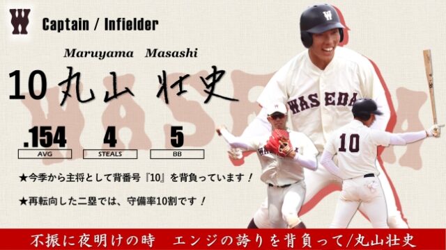 【緊急】令和３年度春季早慶戦　注目選手特集　10 丸山壮史主将