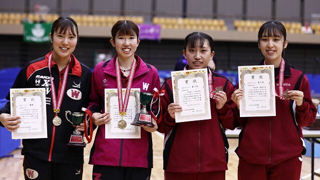 岩越・笹尾組、集大成の全日学で悲願のダブルルス初優勝（女子）