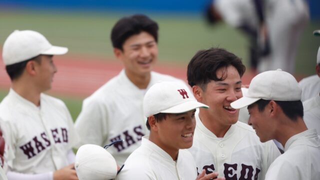 松木の好返球でゲームセット　待望の今季初白星で望みをつなげる／明大２回戦