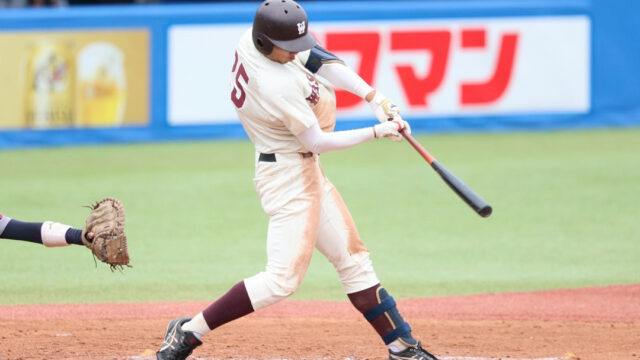 寺尾が４安打の大暴れ　先発伊藤樹も８回９奪三振の快投で雨天決戦を制す／慶大１回戦