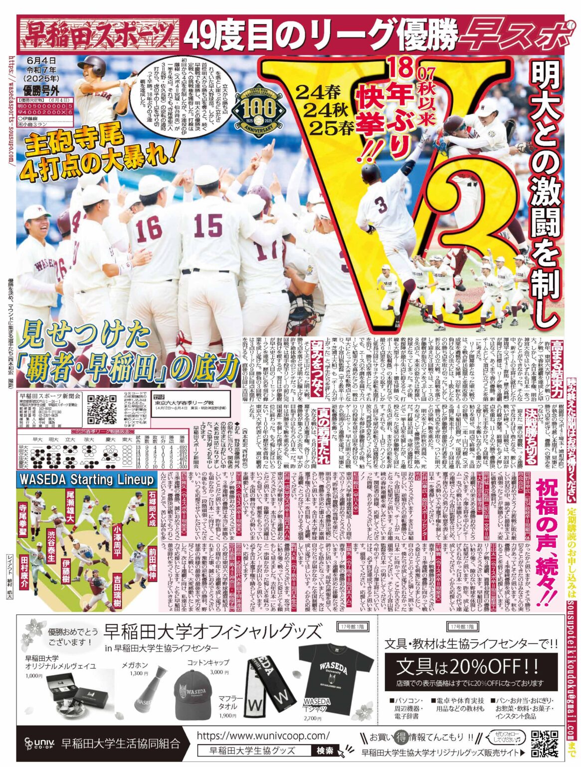 2024年秋 野球部選手名鑑 スタッフ編 | 早稲田スポーツ新聞会