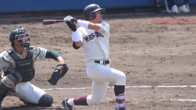 【野球】稲門倶楽部から「勝ち点獲得」　12安打５得点で逃げ切り勝利を飾る／全早稲田戦