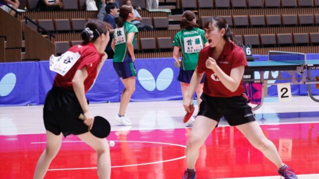 【女子卓球】国学院大に快勝！チームは５連勝で最終戦へ