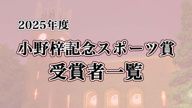 2025年度小野梓記念スポーツ賞　受賞者・受賞団体一覧