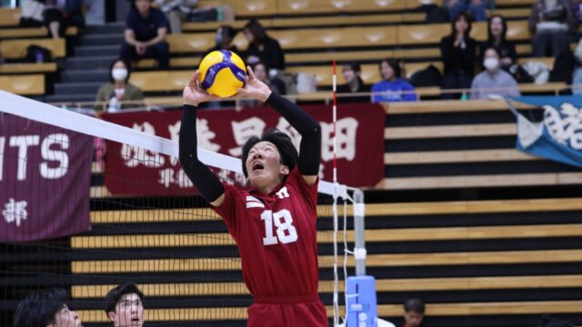 【男子バレー】主導権を取り戻し、東海大に勝利！