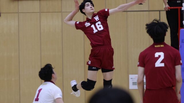 【男子バレー】ブロックで相手を制圧し法大にストレート勝利