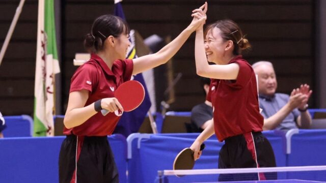 【女子卓球】５年ぶりのベスト８入賞を果たす！横浜でダブルスが躍進