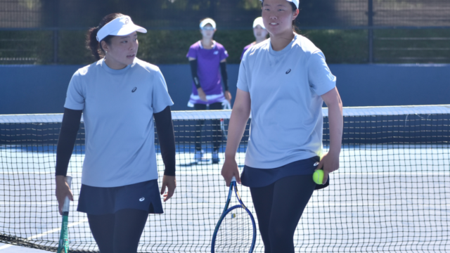 【庭球】小髙、田邑の活躍で全勝優勝へ王手をかける／明大戦